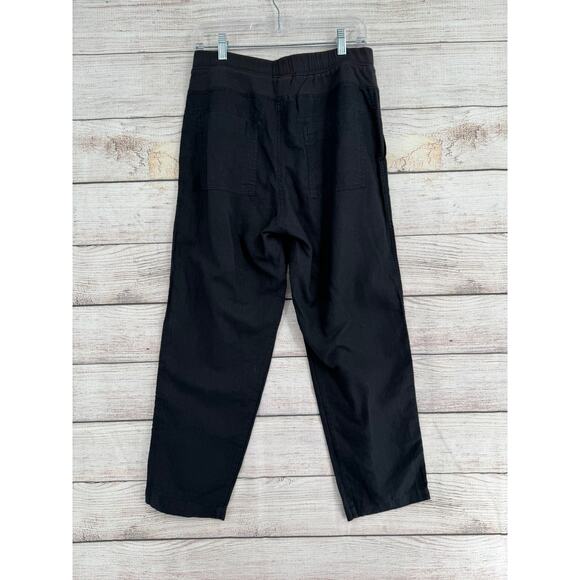Standard James Perse 100% Linen Casual Pull On Lounge Pants Womens 2/M Black - Picture 2 of 10